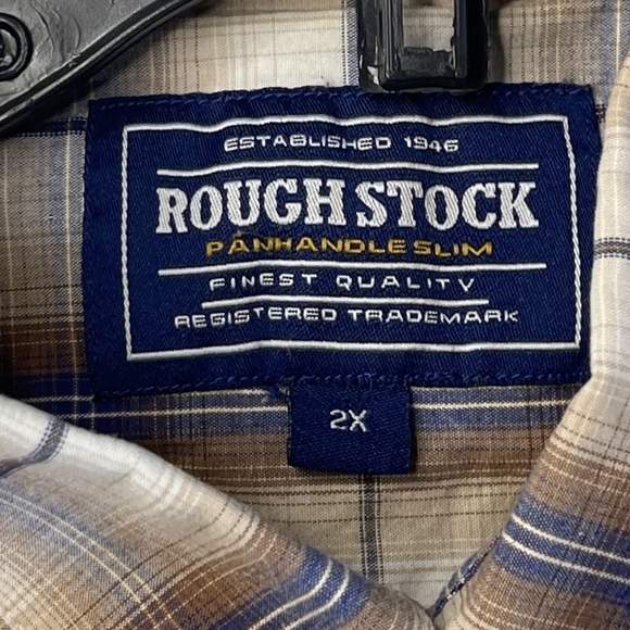 Roughstock Panhandle Slim Women's Button Down Brown Plaid Long Sleeved Shirt - Picture 4 of 5